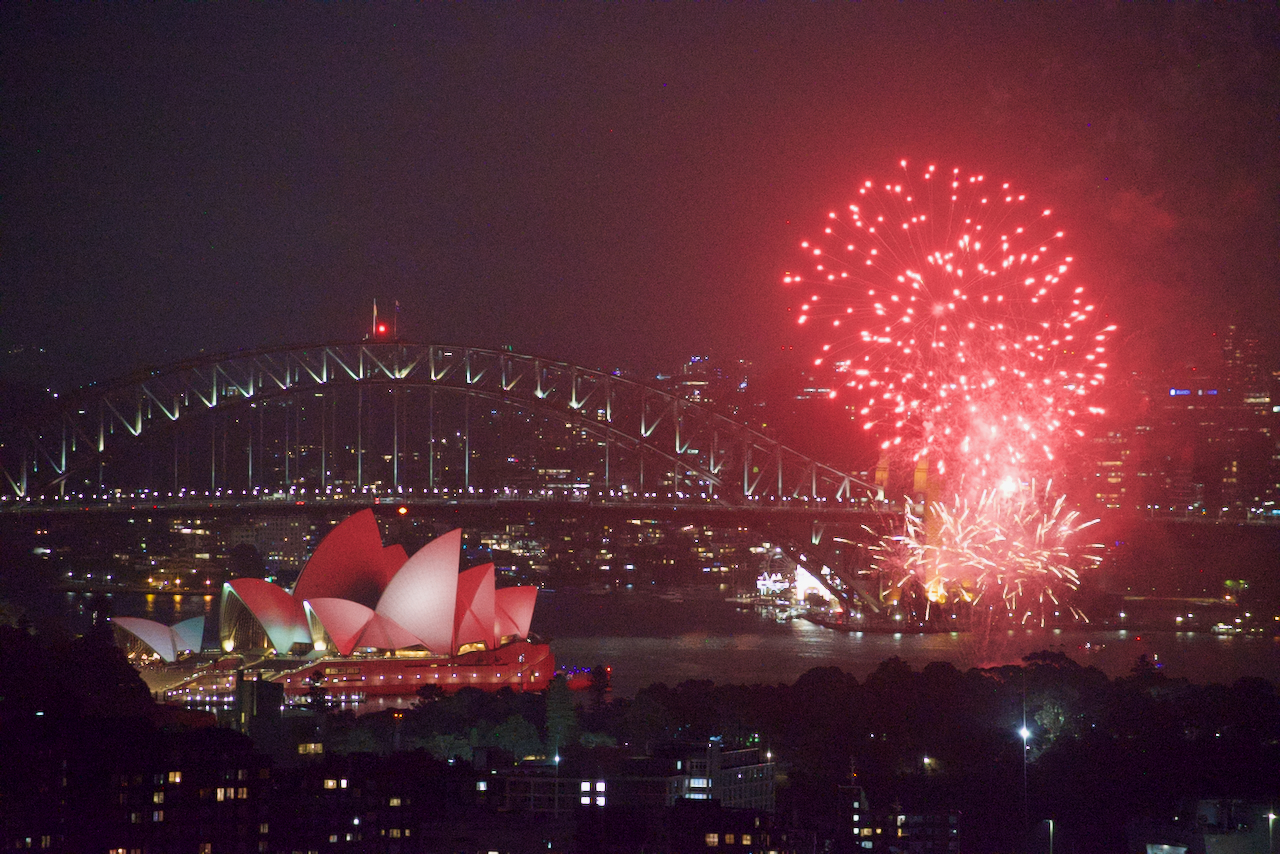 fireworks at the opera house